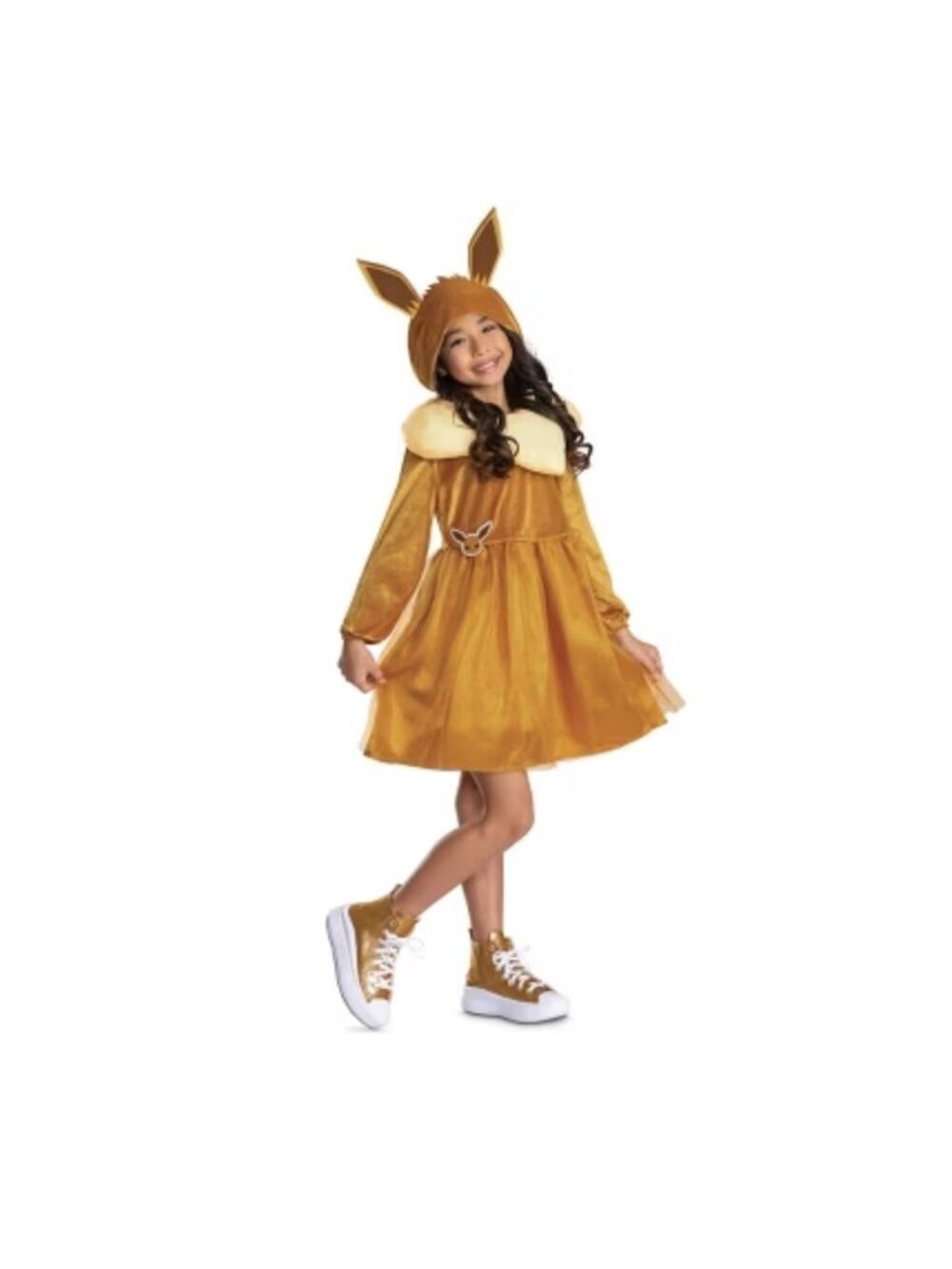 Disguise Pokémon Girls' Eevee Costume Hooded Dress Brown Size Sm 4-6x Halloween